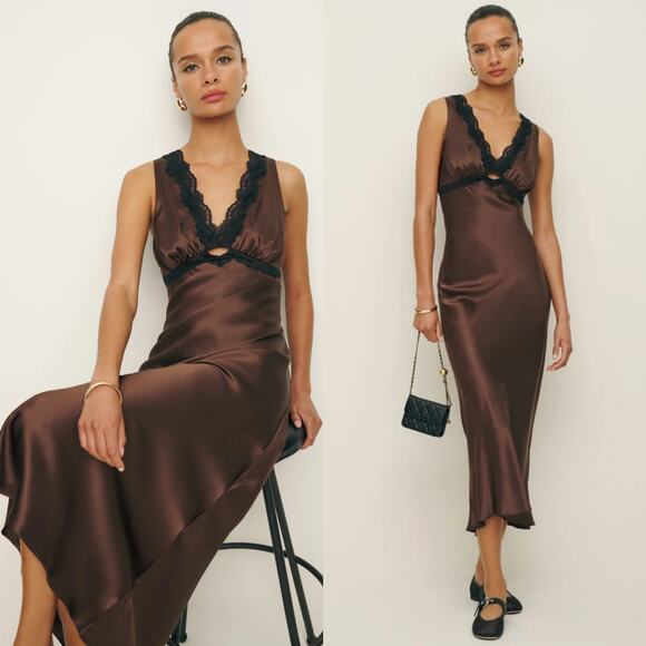 Reformation Dresses & Skirts - Reformation Aliceyn Silk Dress Cafe